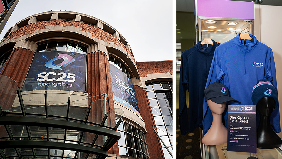 SC25 Banner and merch