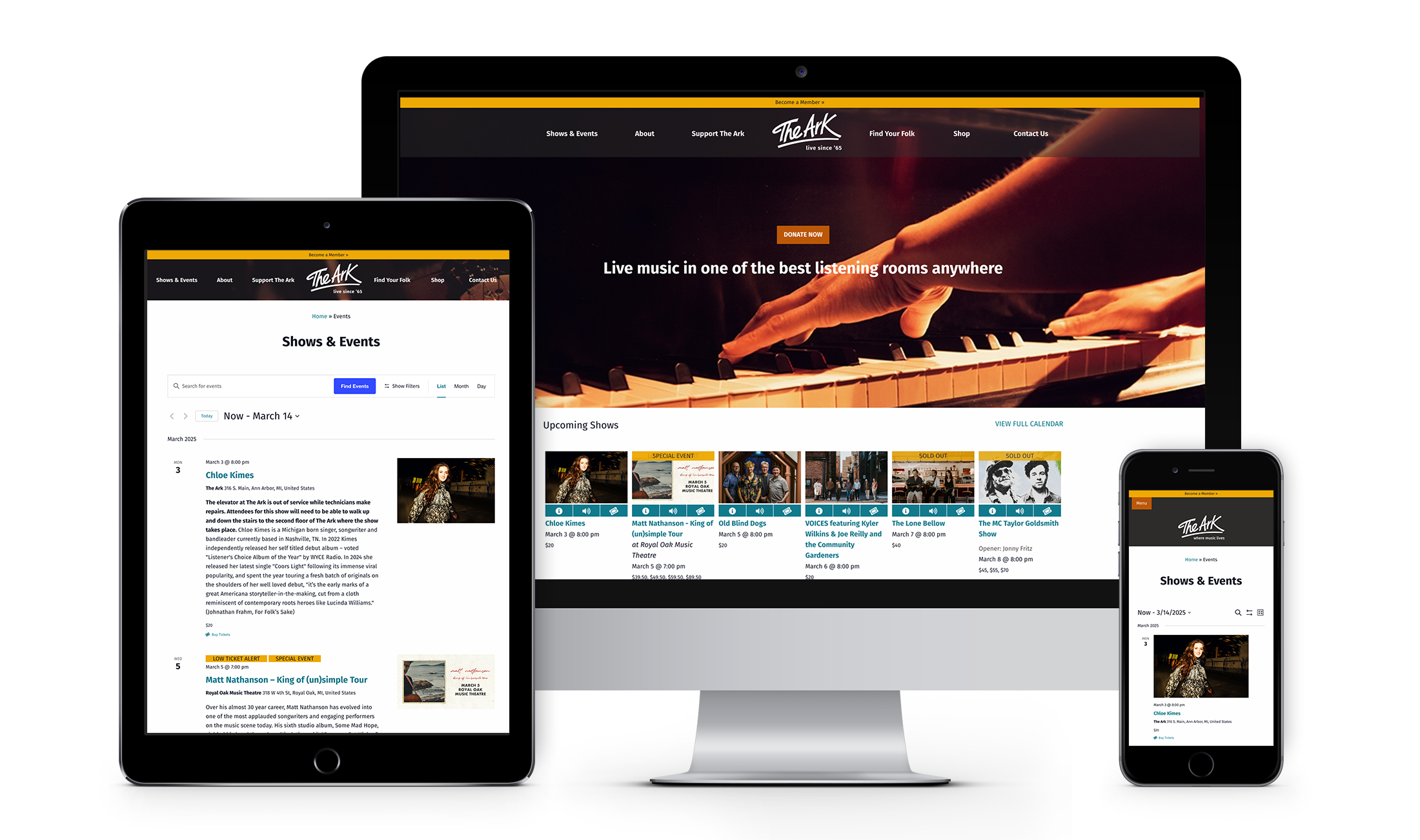 The Ark website on digital devices